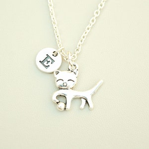 Katze Halskette, Katze Silber Halskette, Katze Liebhaber Geschenk, personalisierte Katze Halskette, Katzen Verlust Geschenk, Haustier Verlust Geschenk, Petloss Halskette