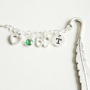 Birthday Gift for Reader, Personalized Birthday Gift, , Gift for reader, Silver bookmark, personalized gift, book lover gift, charm bookmark image 1