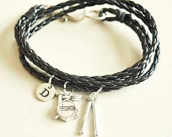 GiftJewelryShop Silver Plated Rock and Roll Drums Photo Love Charm Bead Bracelets European Bracelets 