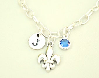 Fleur de lis bracelet, Fleur de Lis Jewelry, French Jewelry, Silver Bangle Bracelet, Fleur de Lis gift,Louisiana Bracelet, Louisiana Jewelry
