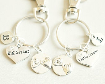 Llaveros de hermana, Hermana mayor Hermanita, Hermana mayor Regalo Hermanita, Llaveros de hermana, Regalo para hermanas, Big Sis Lil Sis, Pinky Promise