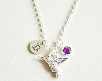Kolibrie ketting, kolibrie ketting, kolibrie cadeau, kolibrie sieraden, vogel charme cadeau, vogel, zilver, vogelaar, moeder