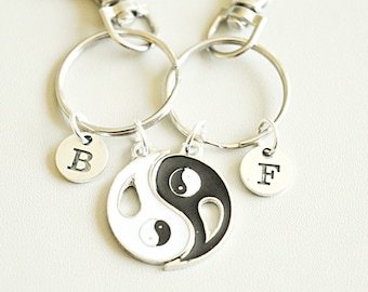 Yin yang sleutelhangers, Yin yang sleutelhangers, ying yang Geschenken, Ying en Yang, Yin Yan, Karate Vrienden, Japans, Boeddhisme, Twee Helften, Tai Chi, Bff