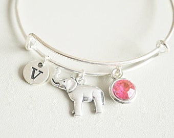 Olifant Cadeau, Verjaardagscadeau voor haar, Olifant Armband, Zilveren Olifant Charme, Dierlijke Armbanden, Olifant Sieraden, Olifant Bangle, Vriend