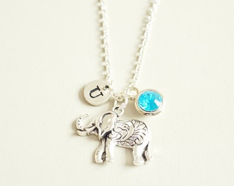 Elephant Necklace, Elephant Jewelry, Elephant Gift, Personalized Gift, Elephant Charm, Animal Necklace, Necklace with charm, Elephants