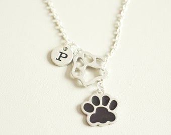 Dog Necklaces, Dog Paw Necklace, Dog Charm Necklace, Personalized Dog Charm Gift, Dog Gift, Dog Loss Gift, Pet Loss Gift, Pet loss Jewelry