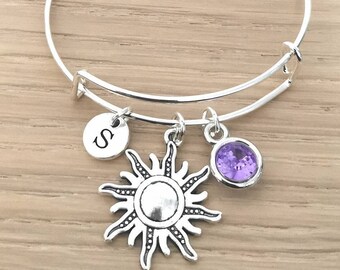 Zon charme armband, zon charme, Zon armband, geluk armband, vakantie, zonneschijn sieraden, cadeau voor vriend, je bent mijn zonneschijn, zon bangle