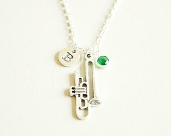 Trumpet Necklace, Personalized Trumpet Gifts, Trumpet Player Gift, Trumpet Jewelry, Trumpet Player, Musical Instrument, Music Band, Brass