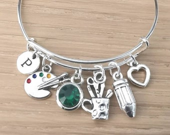 Artist bracelet, Gifts for artists, Artist Birthday gift, Artist gift, Personalized Artist, Palette , Painter Gift, Painter Jewelry, Paint