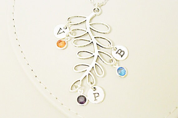 Family Tree Necklace, Grandmother Gift, family Jewelry, Gift for Wife, Family Tree Initials, Gift for Her, Jewelry with initials, Grandma