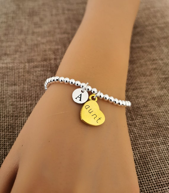 Christmas gift for aunt, Aunt Bracelet, Aunt Gift, Aunt silver bracelet, Gift for Aunt, Aunty bracelet, Gift for Aunty, Personalized bead