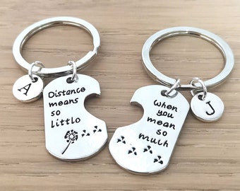 Boyfriend girlfriend jewelry, Long distance boyfriend gift, Couples long distance gift, Couple keychain, Long distance relationship ring,LDR