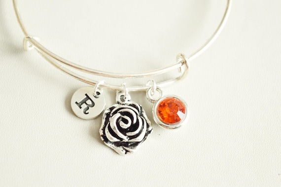 Rose Bracelet, Rose Jewelry, Flower Jewelry, Valentines day gift, Gift for her, Flower bracelet, Red Rose gift, Rose charm gift, Girlfriend