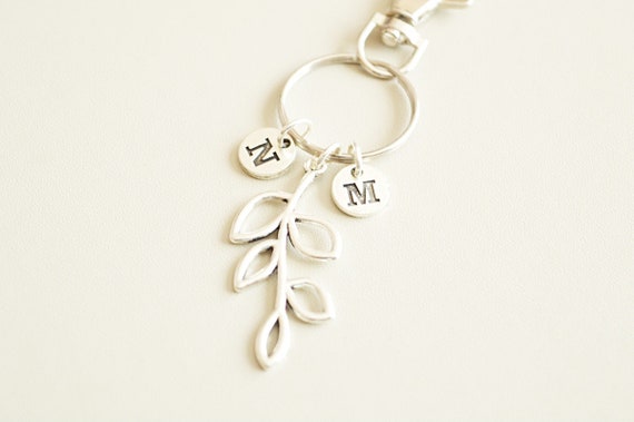 Personalized Keyring, Personalized Keychain, Customized Gifts for her, Family Tree Keychain, Initial disc keychain, Family keychain,Branch