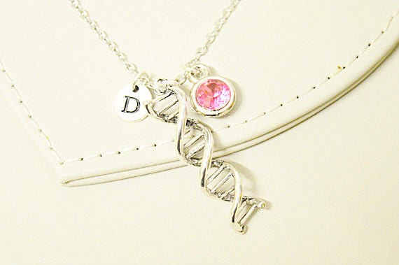 DNA necklace, Science necklace, Chemistry Jewelry, Biology Gift, biochemistry, molecular, Doctor, Nurse Gift, Blood Gift, Double Helix DNA