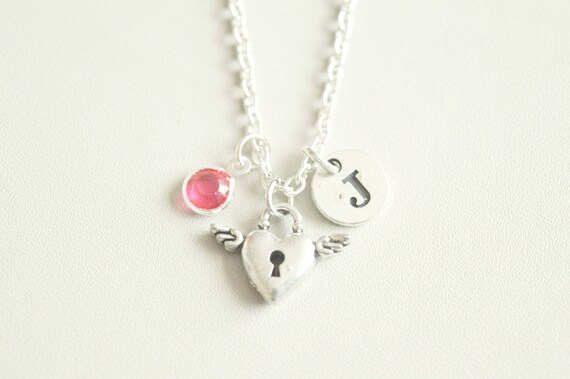Silver Lock Necklace, Lock Necklace gift, Anniversary gift, Friendship gift, Lock charm gift, Key jewelry, Key to my heart , Gift for her