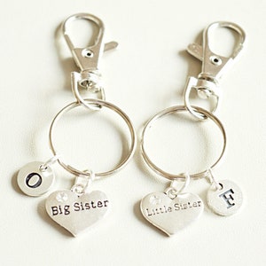 Sister Keyrings, Big sister Little sister, Big Sister Little Sister Gift, Sister Keychains, Gift for Sisters, Big Sis Lil Sis Gift, Brother image 2