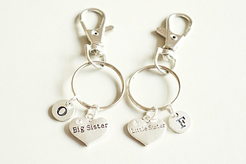 Sister Keyrings, Big sister Little sister, Big Sister Little Sister Gift, Sister Keychains, Gift for Sisters, Big Sis Lil Sis Gift, Brother image 2