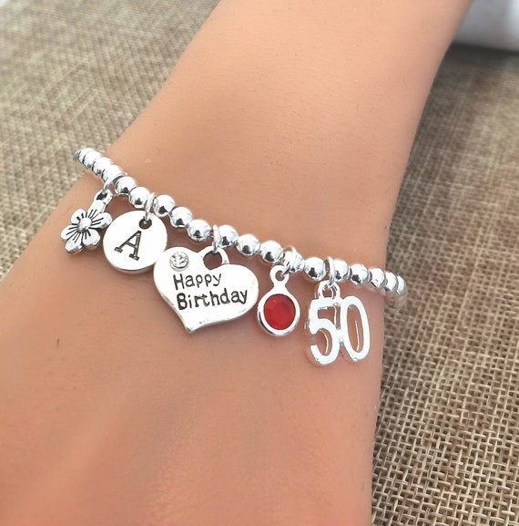 50th birthday gift for women, Gift For Mom, Gift For Grand mom, Women Birthday Gift,50th, 18 21 30 40 50 , Birthday gift ideas, Bracelet