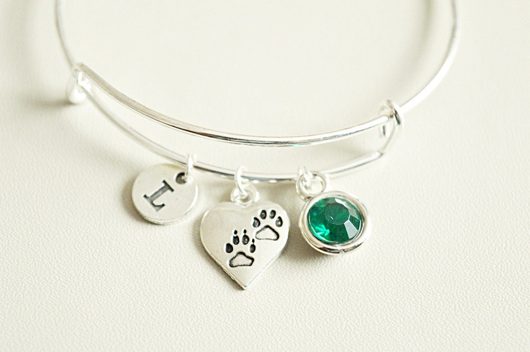 Paw Bracelet, Paw Print Bracelet, Pet Loss Gifts, Dog Charm Bracelet ...