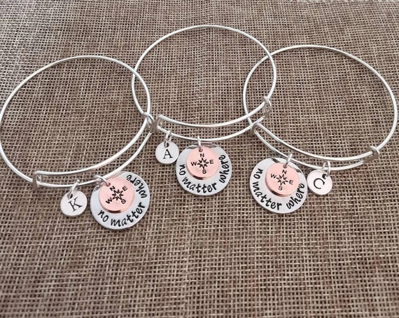 Buy Bff Bracelet, Girl Squad Bracelet, Love Knot Silver Charm, Best Friend  Bracelet for 4 Girl, Black Rope Band, Friendship Bracelet for 3 Online in  India - Etsy