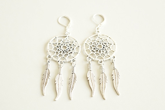 Dream Catcher Earrings, Boho Earrings, Dream Catcher Jewelry, Boho Jewelry, Bohemian Gift, Bohemian Earring, Native American Gift, Indian