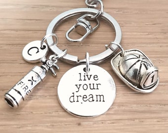 Fireman Keyring, Fireman Gift, Firefighter Gifts, Fireman Keychain, Fireman Key ring, Firefighter Keychain, Firefighter Key ring, Engineman