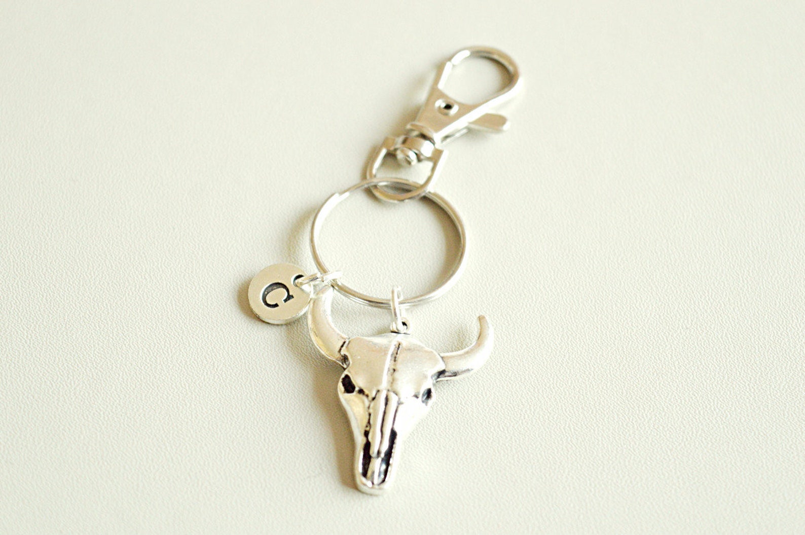 Bull Head Keychain Cow Head Keychain Bull Head Key Ring Etsy