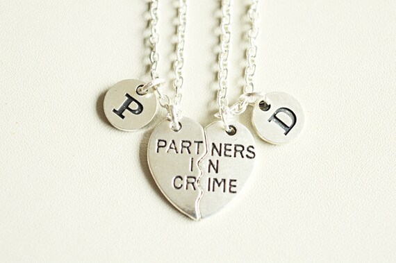 Best Friend Necklaces, Partner in Crime Necklaces, Friendship Necklace Set, Gift for Cousins, Graduation Gifts , Couple gifts, BFF gifts