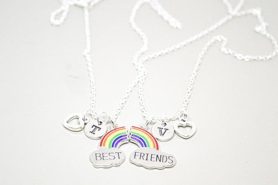 Best Friend Necklace for 2 , Rainbow Necklace, Friendship Gift, BFF Gift, Friend Necklace, Friends Necklace for 2, Bff Jewelry,Friend Gift,