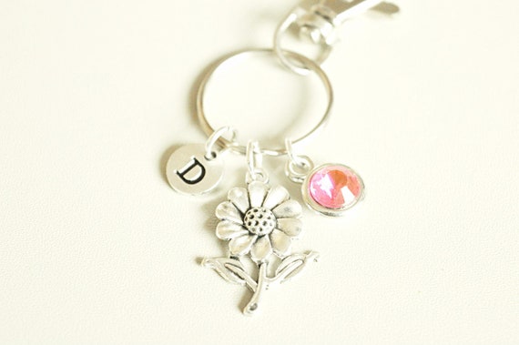 Daisy Charm gift, Daisy keychain, Flower keyring, Sunflower keychain, Gardener keyrings, Gifts for her birthday, Petite Gifts, Nature, Girls