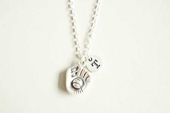 Softball Necklace, Softball Gift, Baseball Necklace, Softball mom Gift, Sports necklace, Baseball Jewellery, Baseball glove, Team, Player