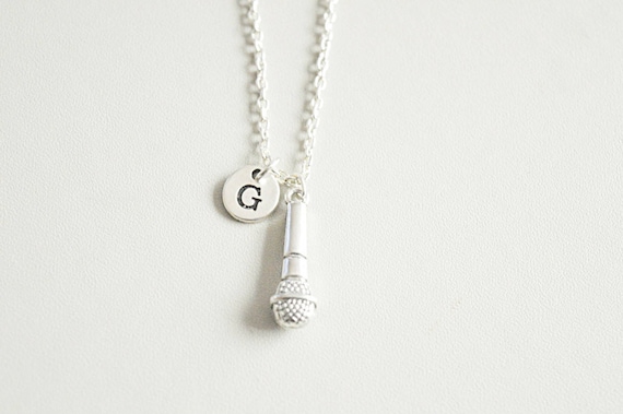 Microphone Necklace, Microphone Jewelry, Music Lover Gift, Music Necklace, Singer Necklace, DJ Jewelry, Musician Gift, Birthday, Christmas