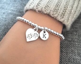 Dog paw bracelet, Pet loss gifts, Dog bracelet, Dog charms, Paw bracelet, Dog loss gift, Dog gifts, Pet loss bracelet, Paw print jewelry