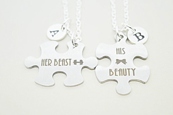 Couple Necklace Set, Couple Jewellery gift, Gift for Couples, Boyfriend girlfriend necklaces, His and Her gift, Couple personalised gift