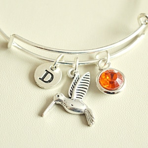 Hummingbird Bracelet, Bird Bracelet, Hummingbird Gift, Hummingbird Jewellery, Bird Gift, Friendship, Bangle Gift, Personalised, Gift for Her
