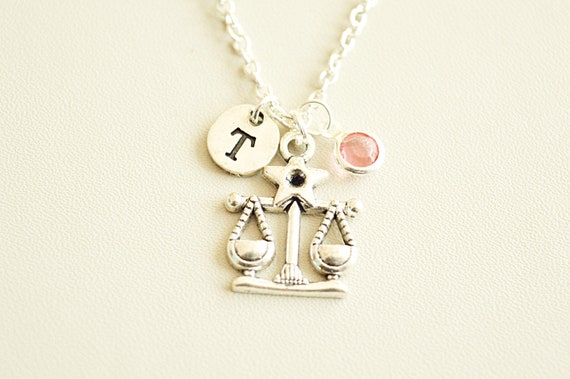 Libra Necklace, Libra gift, Libra Jewelry, Libra Necklace gift, Libra Zodiac Necklace, Libra Charm gift, September birthday gift, October