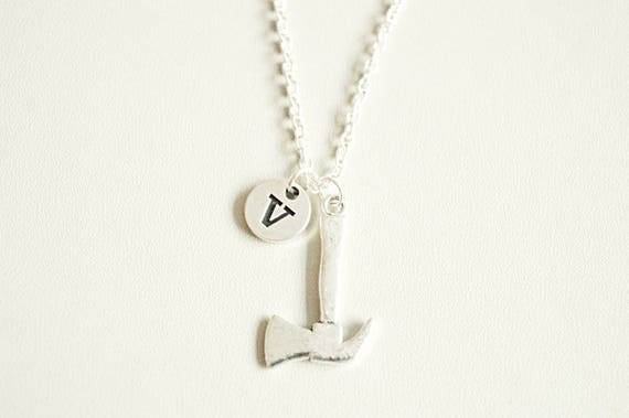 Hammer Necklace, Axe Necklace, Builder Necklace, Mens Jewelry, Dads Birthday Gift, Tool, DIY, Dad, Son, Boyfriend, Brother, Birthday, Charm