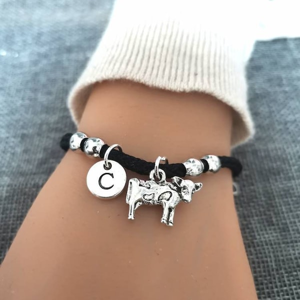 Koe armband, koe charme cadeau, koe liefhebbers cadeau, koe sieraden, melkboer cadeau, boer vrouw cadeau, Taurus armband, koe cadeau kinderen, dierenvriend