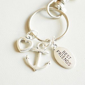 Anchor keyring, Anchor keychain, Anchor Gifts, Best Friend Anchor Gift, Anchor Gifts for her, Best Friend, Friendship, BFF, Sister, Heart