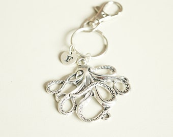 Octopus Key Chain, Octopus Gift, Octopus Lover Gift, Octopus Keyring, Octopus Jewelry, Octopus Charm, Under 10, Cheap, Cute, Funky, Diving