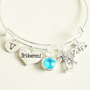 beach wedding bridesmaid gift, beach wedding bridesmaid proposal, Bridesmaid gift, Personalized bridesmaid bangles, be my bridesmaid, silver