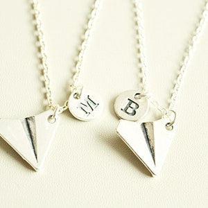 Regali per i migliori amici, collane di aerei, collana per 2, set di collane di aereo di carta, collana di amicizia per 2, collana di amici per 2, collana bff
