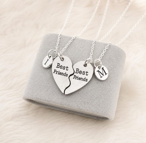 Best friend necklace for 2, Best friend gift for 2, BFF gift, Friend necklace, Heart Halves necklace, bff necklaces, Heart jewellery