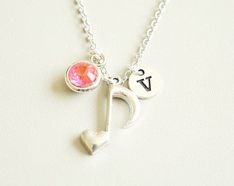 Music Note Necklace, Music Note jewelry, Musical gift, Music jewelry, Singer Gift, Guitarist Gift, Music Teacher, Violinist,guitarist, piano