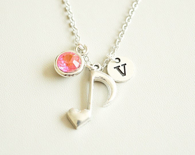 Music Note Necklace, Music Note jewelry, Musical gift, Music jewelry, Singer Gift, Guitarist Gift, Music Teacher, Violinist,guitarist, piano