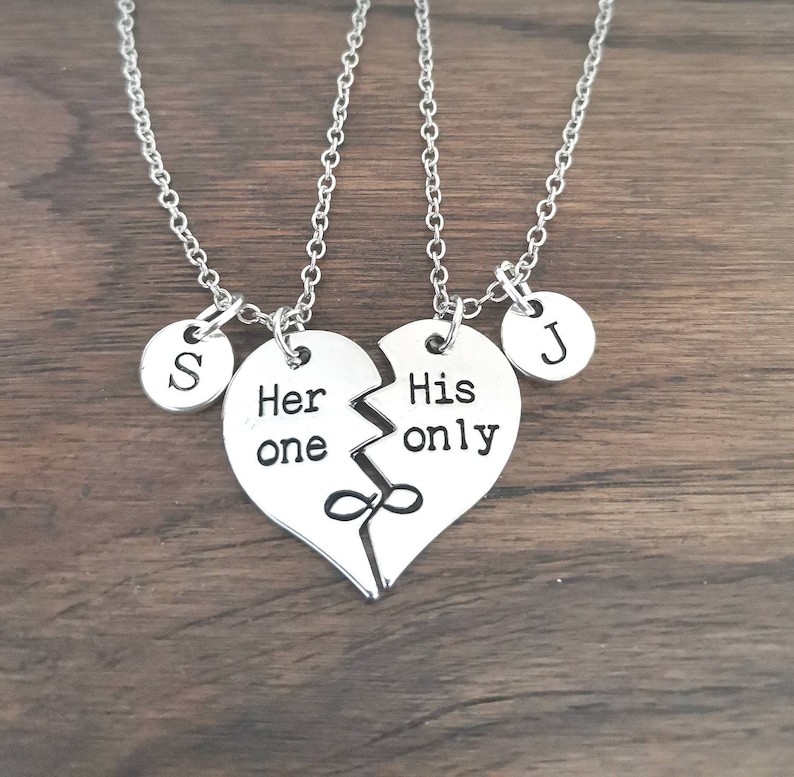 Couple Necklace, Couple Necklace Set, Couples Necklace Set, Couple Necklace for 2, His and her gift, Couples necklace set,his hers necklaces image 4