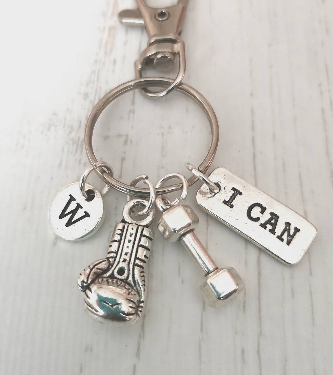 Fitness Keyring, Gym Keychain, Weightlifting Keyring, I Can Keyring ...
