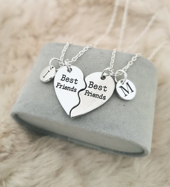 Best friend necklace for 2, Best friend gift for 2, BFF gift, Friend necklace, Heart Halves necklace, bff necklaces, Heart jewellery