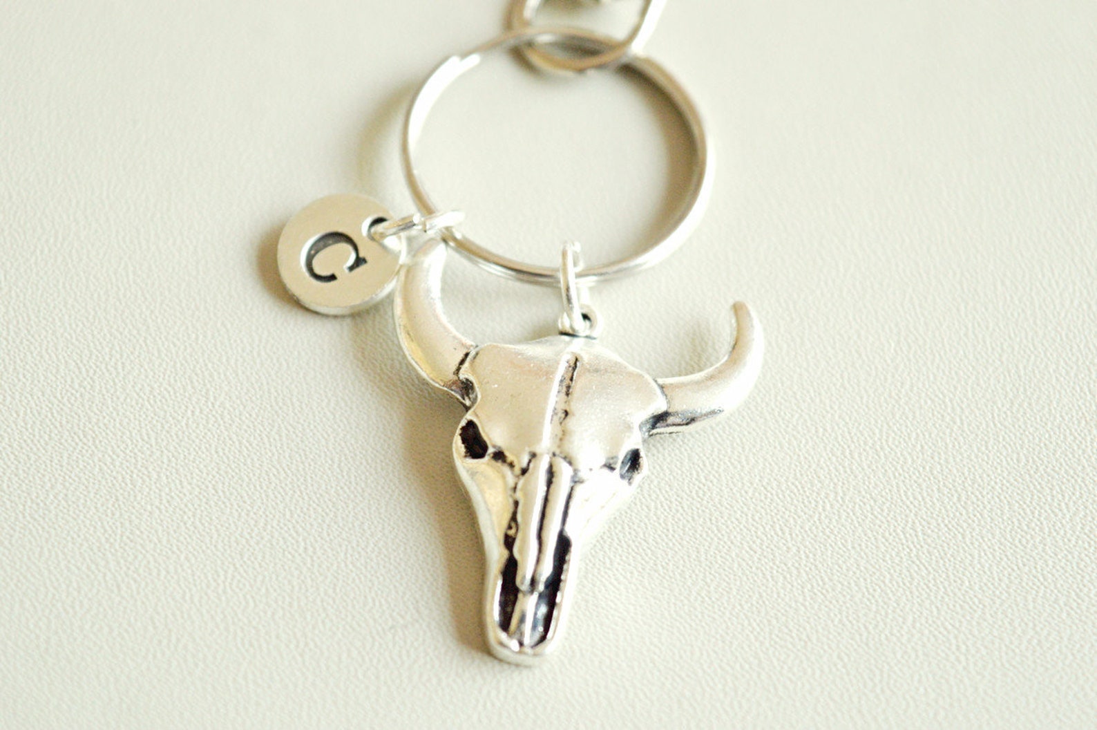 Bull Head Keychain Cow Head Keychain Bull Head Key Ring Etsy